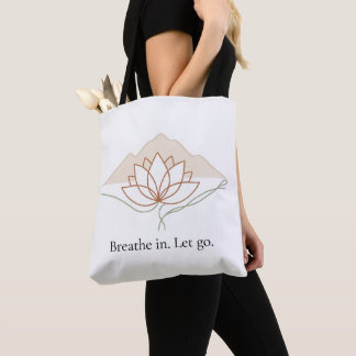 Minimalist Lotus Yoga Tote Bag – “Breathe in. Let 