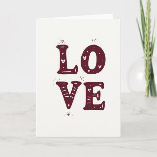 Minimalist Love Doodled Hearts Card