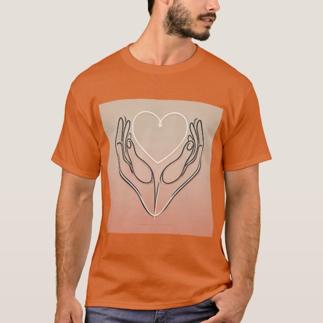 Minimalist Love Hand Heart T-Shirt (Front)