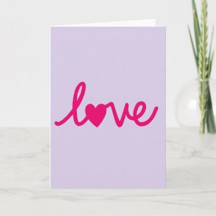 Minimalist Love Heart Script Flat Card