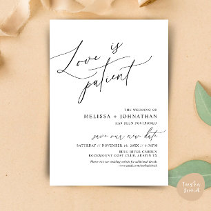 Minimalist, Love is patient, Change the date card