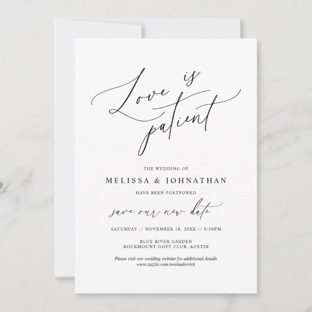 Minimalist, Love is patient, Change the date card (Front)