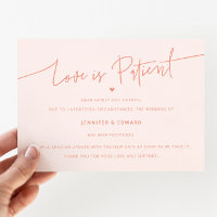 Minimalist Love Is Patient Wedding Update Peach