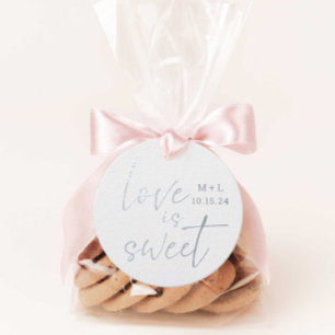 Minimalist Love is Sweet Calligraphy Wedding Favour Tags