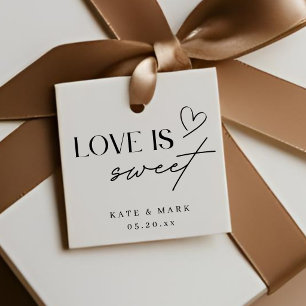 Minimalist Love is Sweet Wedding Favour Tags