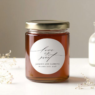 Minimalist Love is Sweet Wedding Sticker and Label