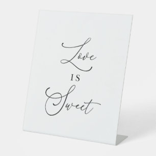 Minimalist Love Is Sweet Wedding tabletop Sign