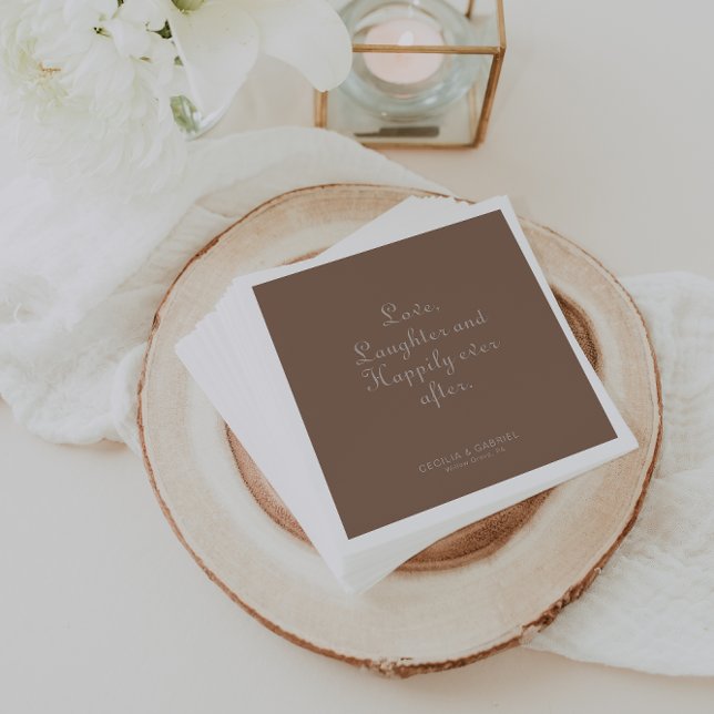 Minimalist Love Laughter and Happily Ever After  Napkin (Creator Uploaded)