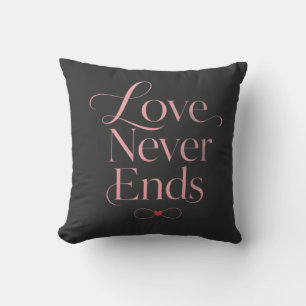 Minimalist Love Never Ends Rose Gold Throw Pillow