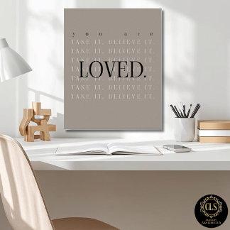 Minimalist Love Quote Poster Print - taupe