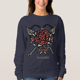 Minimalist Love Roses and Arrows Sweatshirt