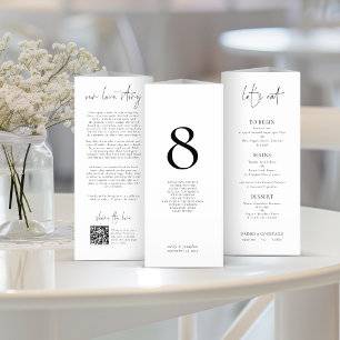 Minimalist Love Story Menu QR  Table No Trifold