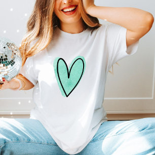 Minimalist Love Watercolor Heart Cute T-Shirt