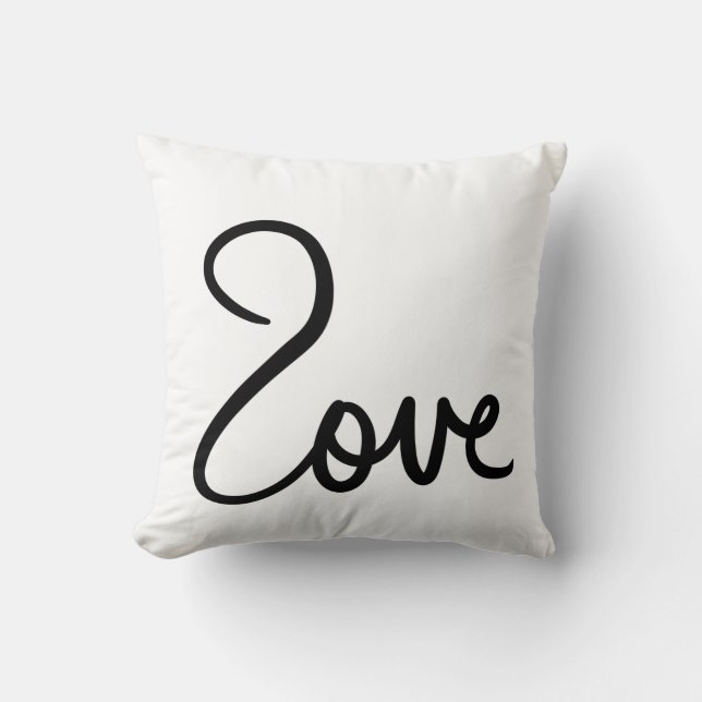 Minimalist "love" Word Typography Design Cushion (Front)