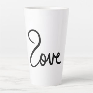 Minimalist "love" Word Typography Design Latte Mug