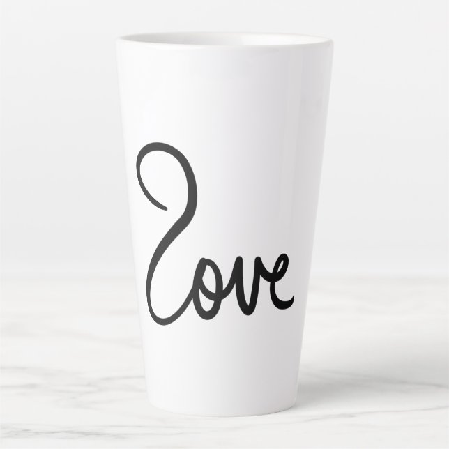 Minimalist "love" Word Typography Design Latte Mug (Front)