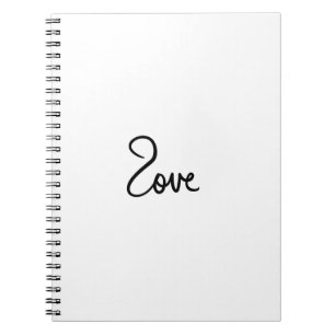 Minimalist "love" Word Typography Design Notebook