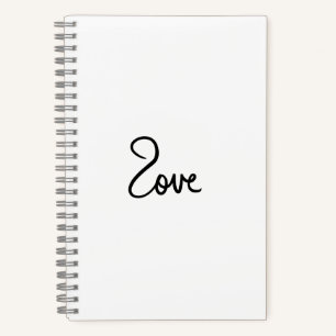 Minimalist "love" Word Typography Design Notebook