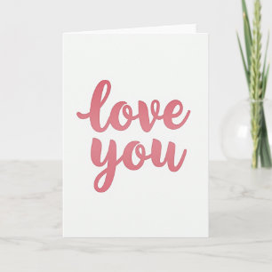 Minimalist Love You Embossed Card