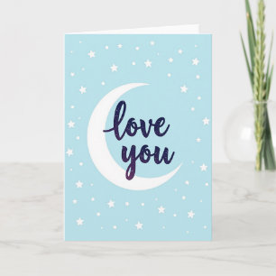 Minimalist Love You Moon Card