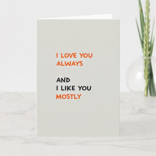 Minimalist Love You Mostly Card
