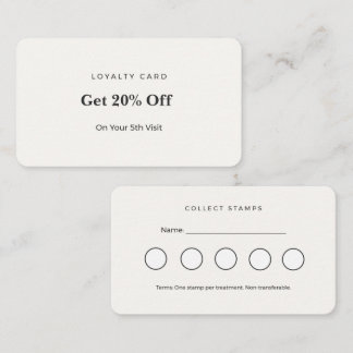 Minimalist Loyalty Card Aesthetician Punch Suite