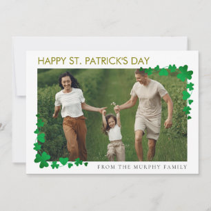 Minimalist lucky shamrock st. Patrick's Day One Ph Holiday Card