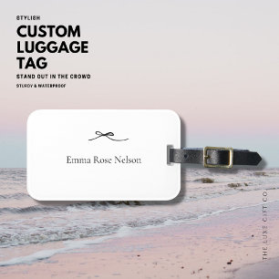 Minimalist Luggage Tag with Bow