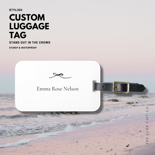 Minimalist Luggage Tag with Bow (Creator Uploaded)