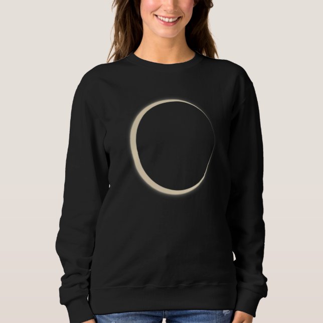 Minimalist Luna Eclipse Moon White And Black Sweatshirt (Front)