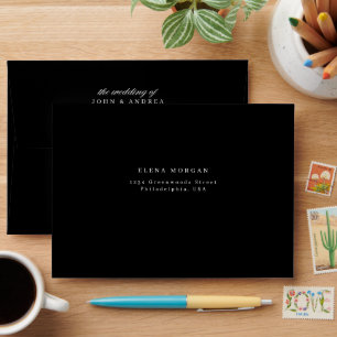 Minimalist Luxury Black and White Wedding Envelope