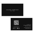 Minimalist Luxury Black QR Code Social Media