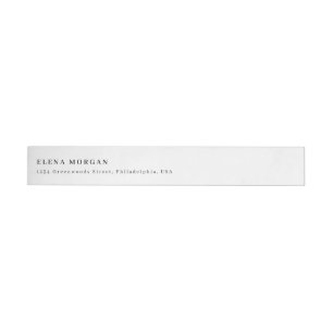 Minimalist Luxury Black Wedding Wrap Around Label