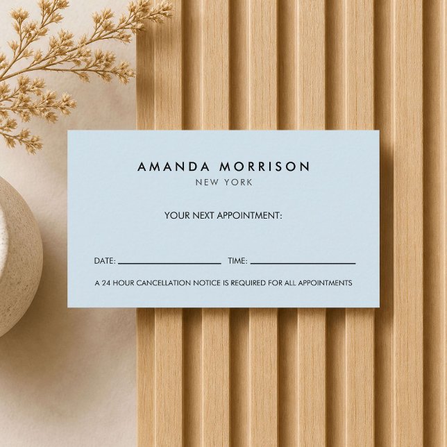 Minimalist Luxury Blue Appointment Business Card (Creator Uploaded)