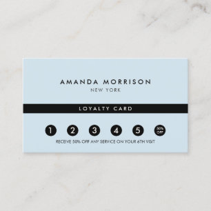 Minimalist Luxury Blue Loyalty Business Card