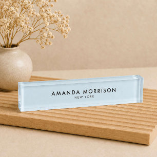 Minimalist Luxury Blue Nameplate