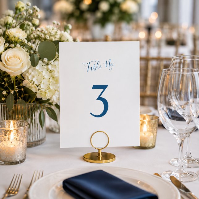 Minimalist Luxury Blue Wedding Table Number (Creator Uploaded)