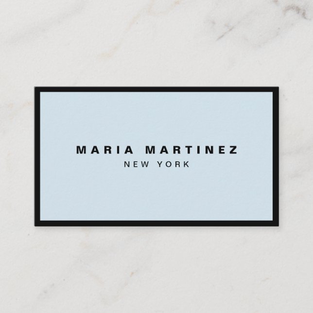 Minimalist Luxury Boutique Black/Blue Business Card (Front)