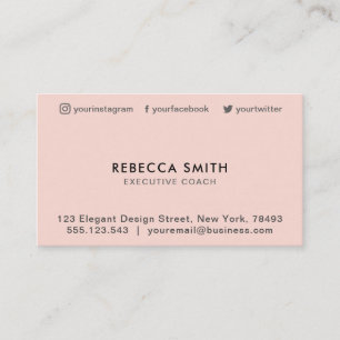 Minimalist Luxury Boutique Black/Blush Pink Business Card