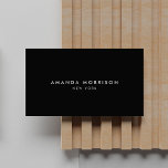 Minimalist Luxury Boutique Black Business Card<br><div class="desc">An elegant and refined design elevates your name or business name through minimal and modern styling. The black background gives a distinguished feel to this classic business card design template. © 1201AM CREATIVE</div>
