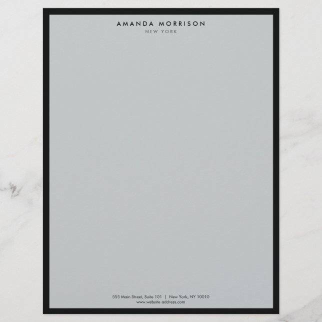 Minimalist Luxury Boutique Black/Grey Custom Letterhead (Front)