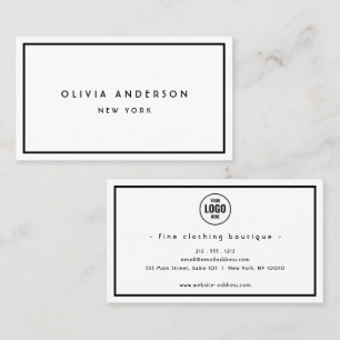 Minimalist Luxury Boutique Black/Ivory  Business C Card