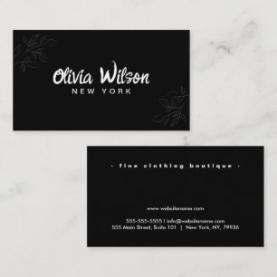 Minimalist Luxury Boutique Black/Ivory Business Card