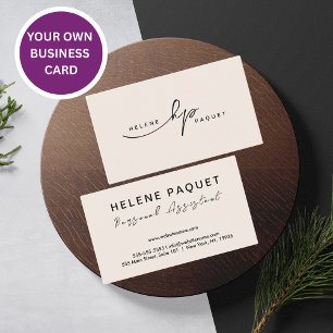 Minimalist Luxury Boutique Black/Ivory Square Busi Business Card