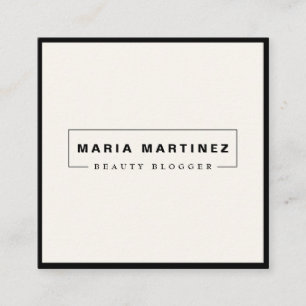Minimalist Luxury Boutique Black/Ivory Square Business Card