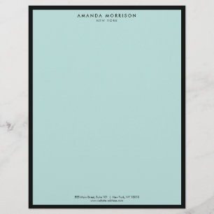 Minimalist Luxury Boutique Black/Mint Custom Letterhead