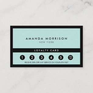 Minimalist Luxury Boutique Black/Mint Loyalty Card