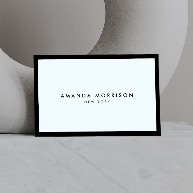 Minimalist Luxury Boutique Black/Pastel Blue Business Card (Creator Uploaded)