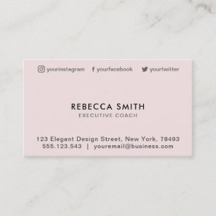 Minimalist Luxury Boutique Black/Pastel Pink Business Card