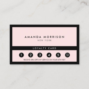 Minimalist Luxury Boutique Black/Pink Loyalty Card